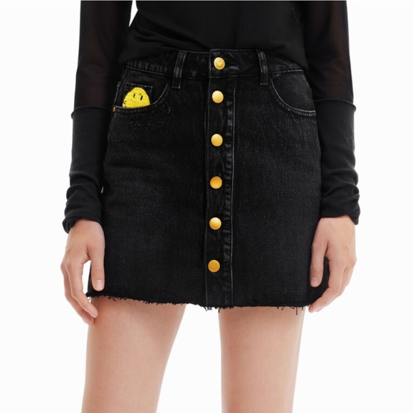 Desigual X Smiley Dresses & Skirts - Desigual X Smiley⎪Black Denim Mini Skirt